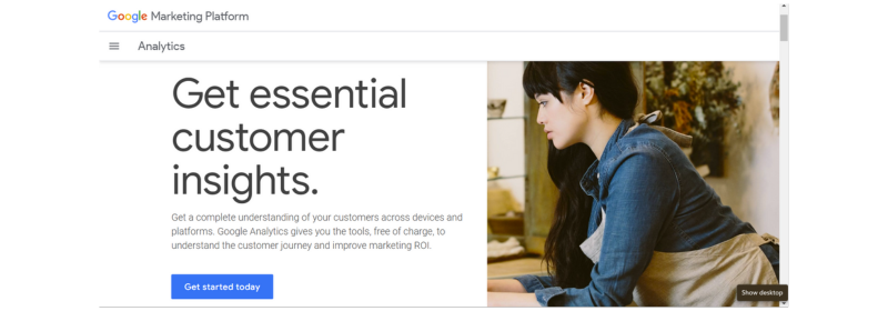 The Google Analytics Sign-On Screen