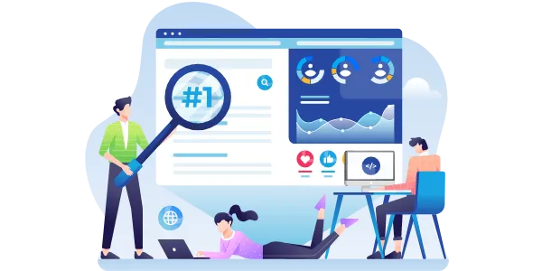 Illustration of a website ranking number one in search